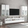 vidaXL Ensemble de meubles TV muraux 7 pcs avec lumières LED blanc