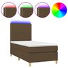 vidaXL Sommier &agrave; lattes de lit et matelas et LED Marron fonc&eacute; 90x190cm