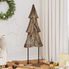 vidaXL Sapin de No&euml;l avec support Marron 121 cm Bois de teck solide