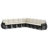 vidaXL Ensemble de canap&eacute; de jardin 9 pc Noir et blanc cr&egrave;me polyrotin