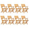 vidaXL Chaises pliantes, lot de 8, 55 x 62 x 90 cm, en bois de teck massif