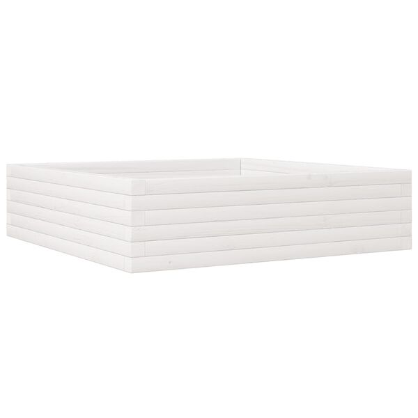 vidaXL Jardini&egrave;re blanc 90x90x23 cm bois de pin massif