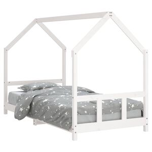 vidaXL Cadre de lit pour enfants blanc 90x200 cm bois de pin massif