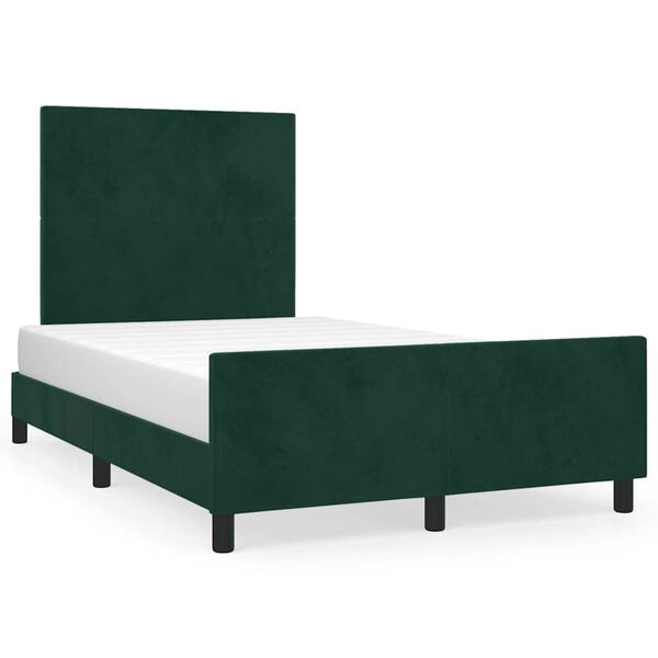 vidaXL Cadre de lit sans matelas vert fonc&eacute; 120x190 cm velours