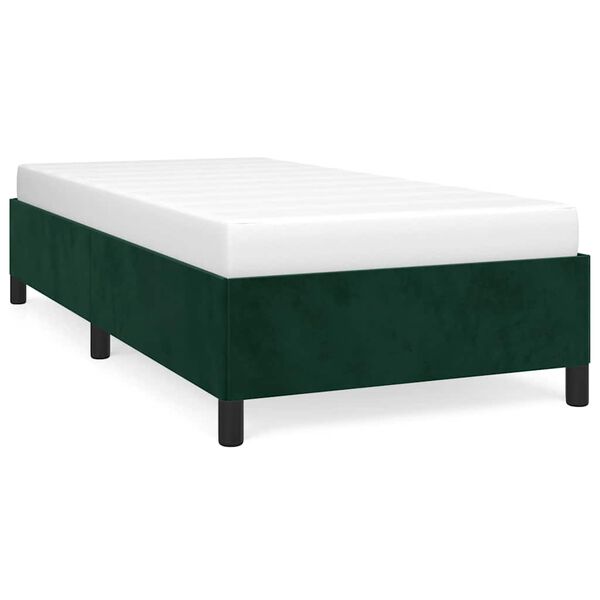 vidaXL Cadre de lit sans matelas vert fonc&eacute; 90x190 cm velours