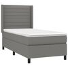 vidaXL Sommier &agrave; lattes de lit et matelas Gris fonc&eacute; 90x190 cm Tissu