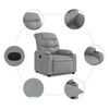 vidaXL Fauteuil inclinable &eacute;lectrique Gris clair Tissu