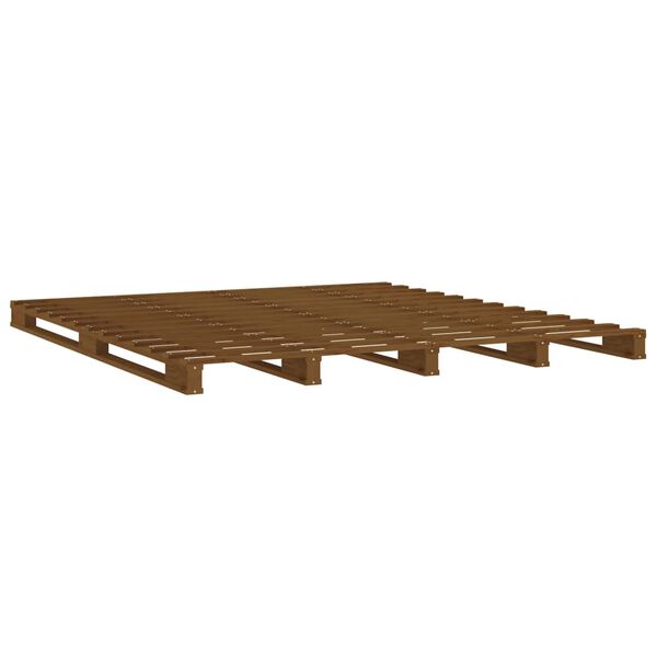 vidaXL Lit de palette sans matelas marron miel 120x200 cm bois massif