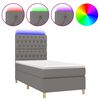 vidaXL Sommier &agrave; lattes de lit et matelas et LED Gris fonc&eacute; 80x200cm