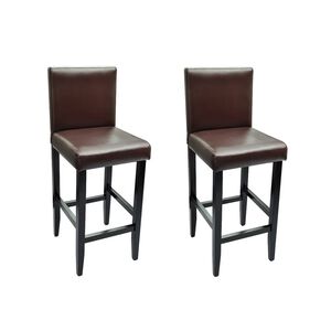 vidaXL Tabourets de bar lot de 2 marron fonc&eacute; similicuir
