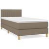 vidaXL Sommier &agrave; lattes de lit avec matelas Taupe 100x200 cm Tissu