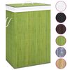 vidaXL Panier &agrave; linge avec une seule section bambou vert