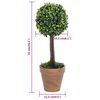 vidaXL Plantes de buis artificiel 2 pcs avec pots Boule Vert 41 cm