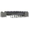 vidaXL Salon de jardin 12 pcs avec coussins R&eacute;sine tress&eacute;e Gris