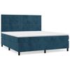 vidaXL Sommier &agrave; lattes de lit et matelas Bleu fonc&eacute; 160x200cm Velours