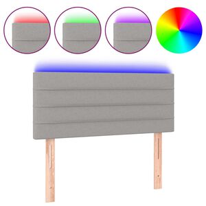 vidaXL T&ecirc;te de lit &agrave; LED Gris clair 80x5x78/88 cm Tissu