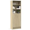 vidaXL Buffet haut LED ch&ecirc;ne sonoma 69x32,5x200 cm bois d&rsquo;ing&eacute;nierie