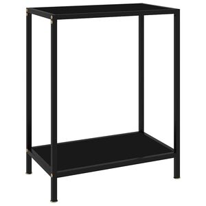 vidaXL Table console Noir 60x35x75 cm Verre tremp&eacute;