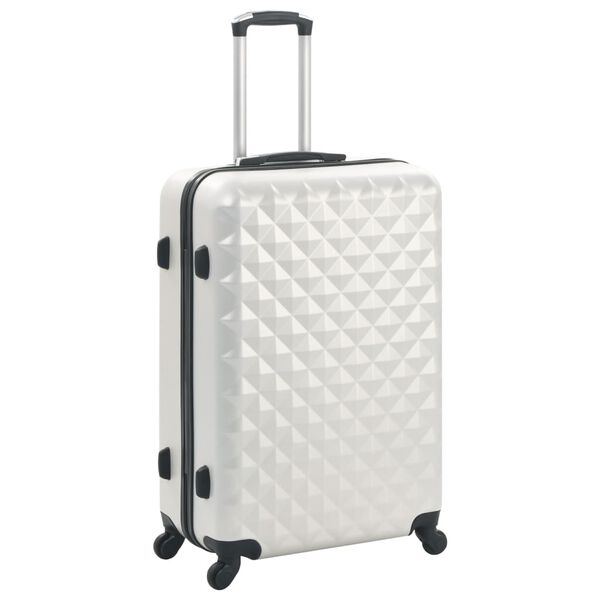 vidaXL Valise rigide 3 pcs Argent&eacute; brillant ABS