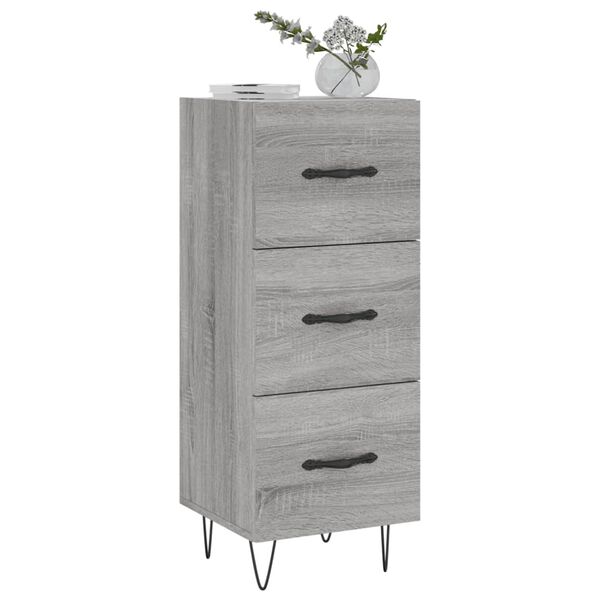 vidaXL Buffet Sonoma gris 34,5x34x90 cm Bois d'ing&eacute;nierie