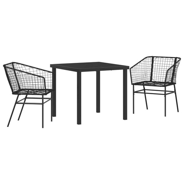vidaXL Ensemble de salle à manger pour jardin 5 pcs Noir polyrotin