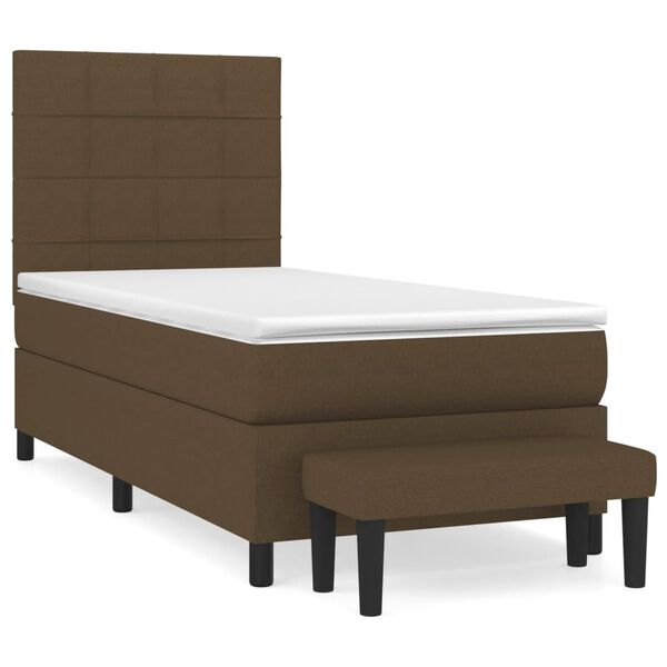 vidaXL Sommier &agrave; lattes de lit avec matelas Marron fonc&eacute; 100x200 cm