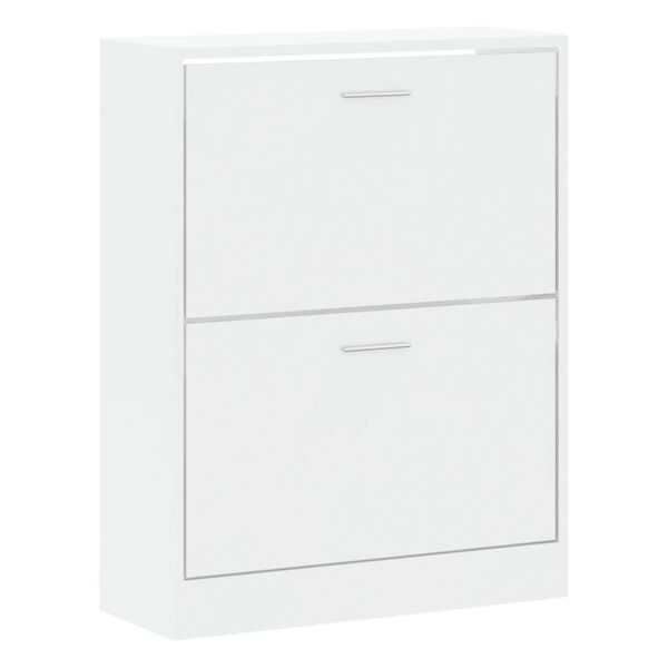 vidaXL Armoire à chaussure Blanc brillant 63x24x81 cm Bois ingénierie