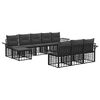 vidaXL Ensemble de canap&eacute;s d'ext&eacute;rieur 10 pcs Noir et Gris fonc&eacute;
