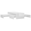 vidaXL Ensemble de tables basses gigognes blanc brillant