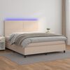 vidaXL Sommier &agrave; lattes de lit avec matelas LED Cappuccino 160x200 cm