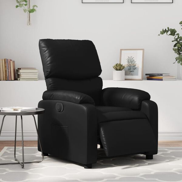 vidaXL Fauteuil inclinable &eacute;lectrique Noir Similicuir
