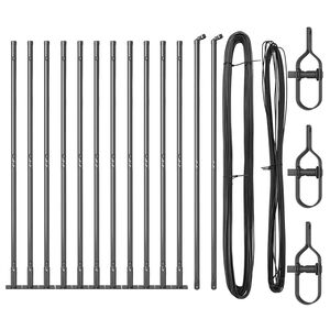 vidaXL Poteau de cl&ocirc;ture. 13 pcs Gris Acier