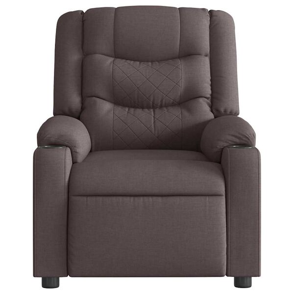 vidaXL Fauteuil inclinable Marron fonc&eacute; Tissu