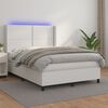 vidaXL Sommier &agrave; lattes de lit matelas LED Blanc 140x190 cm Similicuir
