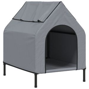 vidaXL Niche pour chien gris clair tissu oxford et acier