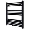 vidaXL S&egrave;che-serviettes eau chaude &agrave; rails droits noir 600x764 mm