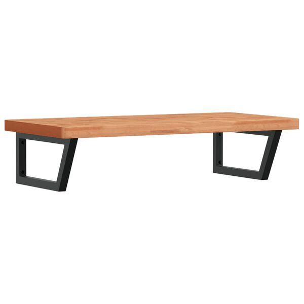 vidaXL &Eacute;tag&egrave;re de vasque murale acier et bois massif de h&ecirc;tre