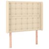 vidaXL T&ecirc;te de lit avec oreilles Cr&egrave;me 93x16x118/128 cm Tissu