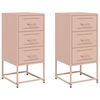 vidaXL Tables de chevet 2 pcs rose 36x39x78 cm acier