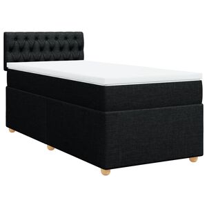 vidaXL Sommier &agrave; lattes de lit et matelas Noir 80x200 cm Tissu