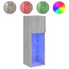 vidaXL Meuble TV avec lumi&egrave;res LED sonoma gris 30,5x30x90 cm
