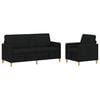 vidaXL Canap&eacute; avec rangement 2 pcs Noir Polyester