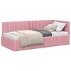 vidaXL Cadre de lit d'angle Rose 90 cm x 200 cm Velours