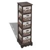 vidaXL &Eacute;tag&egrave;re de rangement en bois 5 paniers en tissage Marron