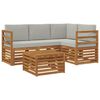 vidaXL Ensemble de canap&eacute;s d'ext&eacute;rieur 5 pc Gris Naturel et Clair
