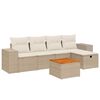 vidaXL Salon de jardin avec coussins 6 pcs beige r&eacute;sine tress&eacute;e
