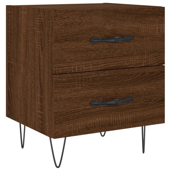 vidaXL Table de chevet ch&ecirc;ne marron 40x35x47,5 cm bois d&rsquo;ing&eacute;nierie