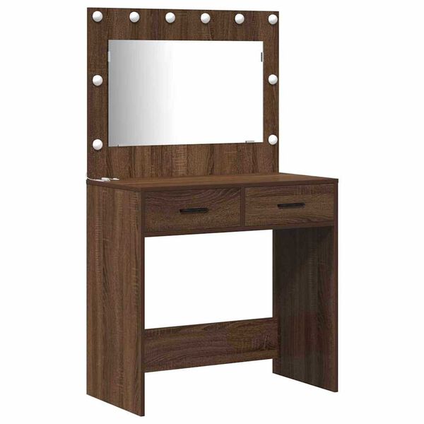 vidaXL Table de Toilette avec tiroir 3 pcs Marron 40 x 41 x 75 cm