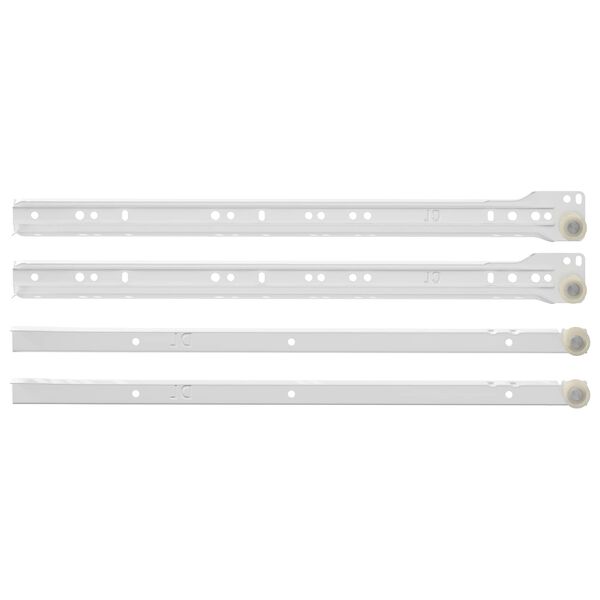 vidaXL Glissi&egrave;re de tiroir 55 pcs Blanc Acier