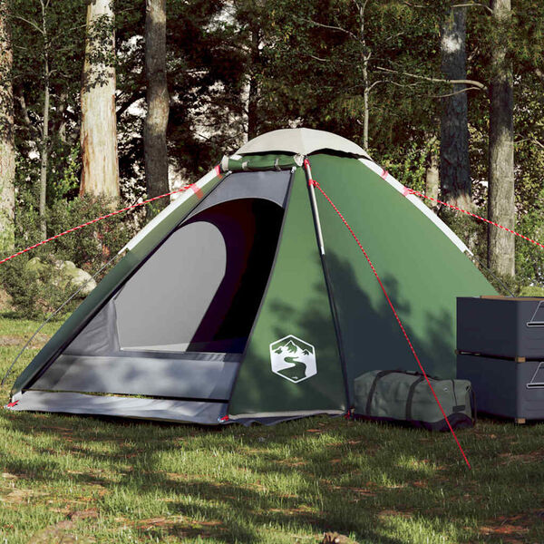vidaXL Tente de camping &agrave; d&ocirc;me 4 personnes vert imperm&eacute;able